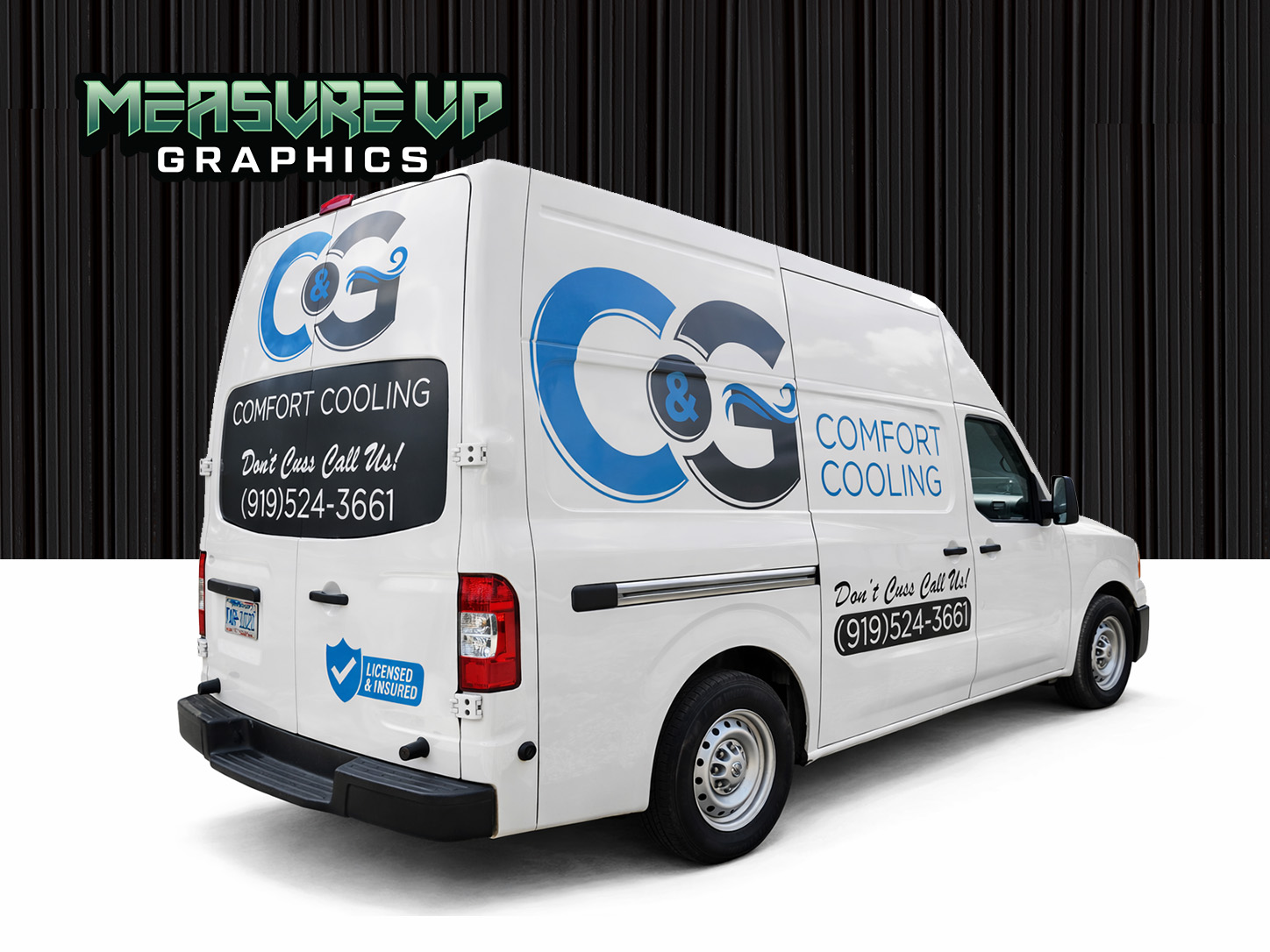 C&J Comfort Cooling van wrap by Measure Up Graphics