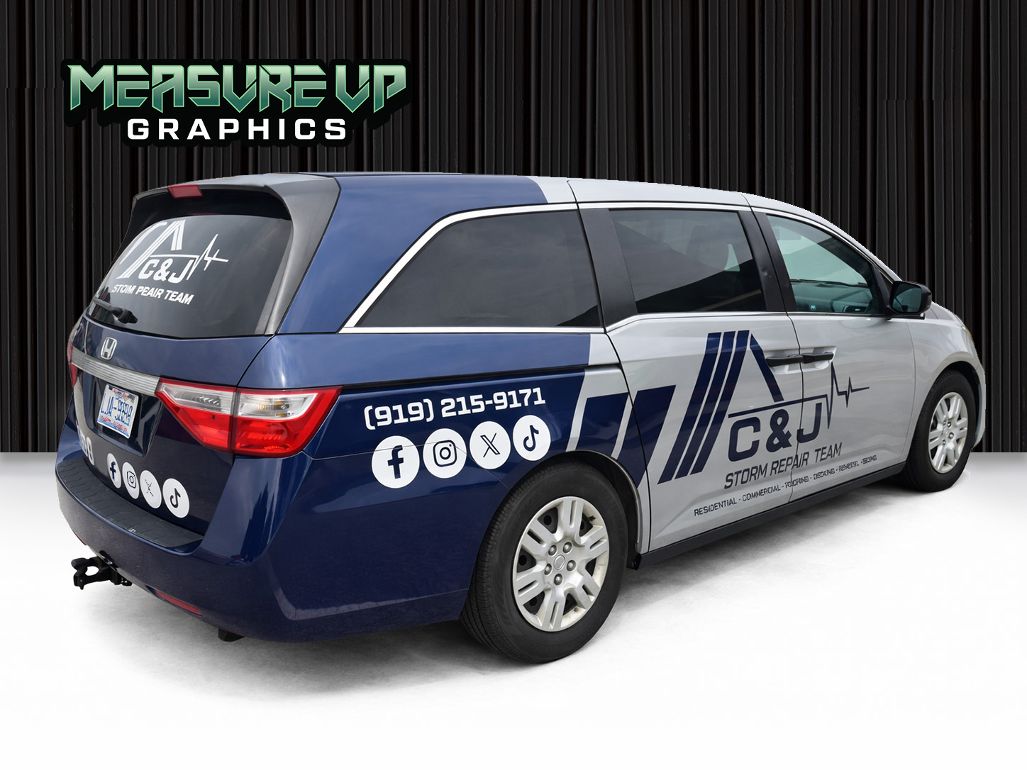 C&J Storm Repair Pacifica fleet wrap by Measure Up Graphics