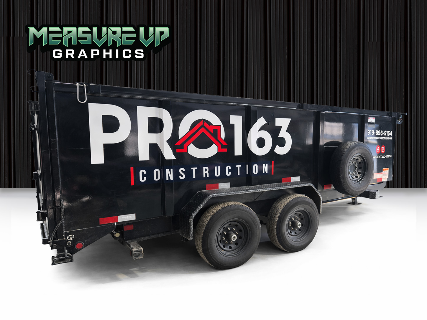 Pro 163 Construction trailer wrap by Measure Up Graphics