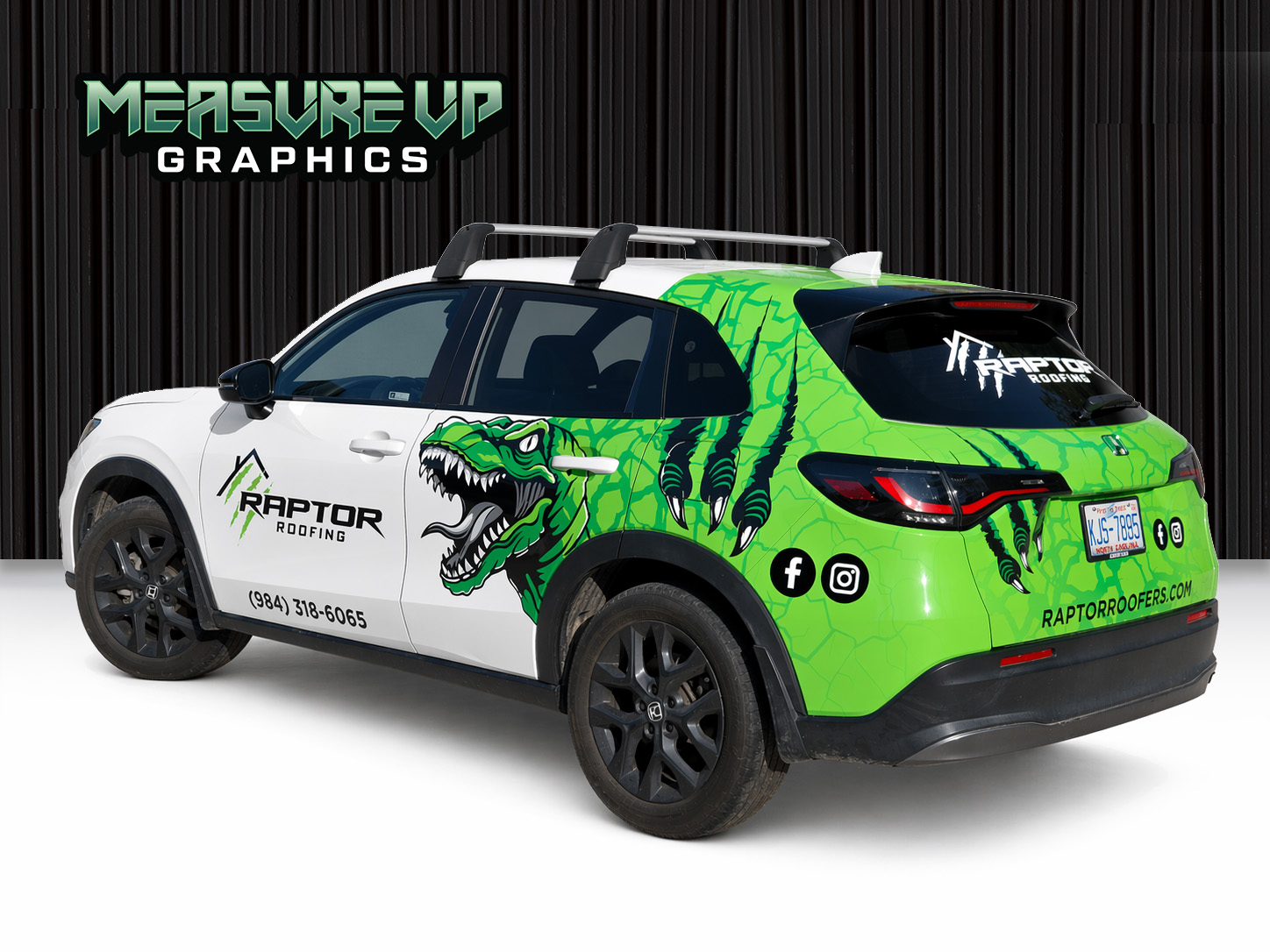 Raptor Roofing vehicle wrap by Measure Up Graphics