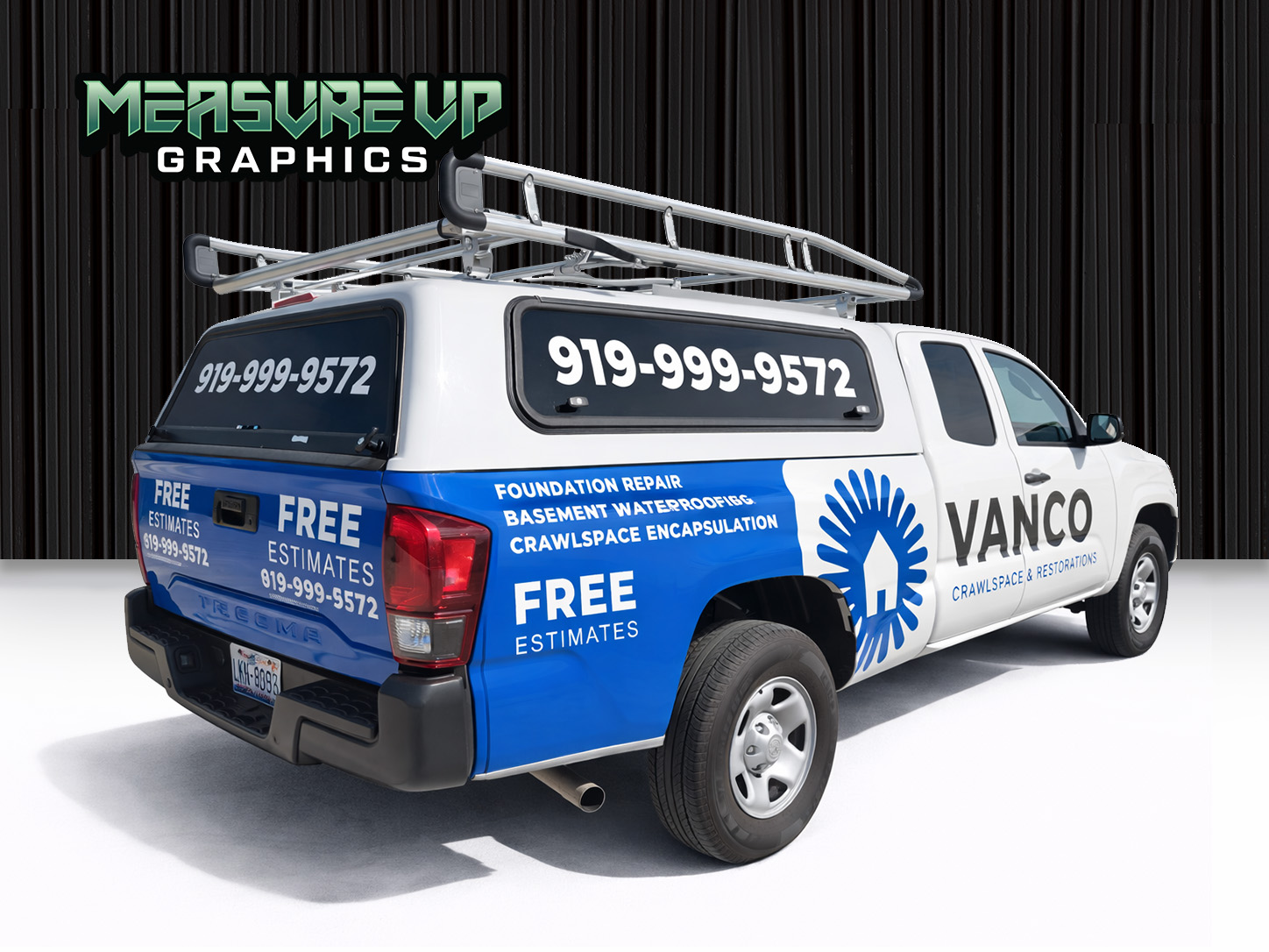 Vanco Crawlspace truck wrap by Measure Up Graphics